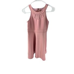 Nickie Lew Girls Pink Sleeveless Sheer Mesh Yoke Mini A-Line Dress Youth Size 14